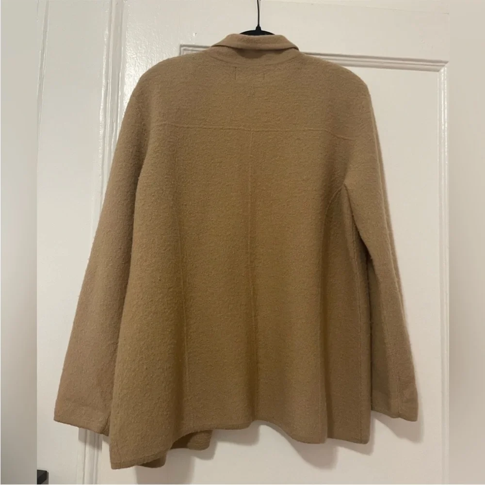 Laura Scott women’s large petite tan brown camel color Wool Cardigan